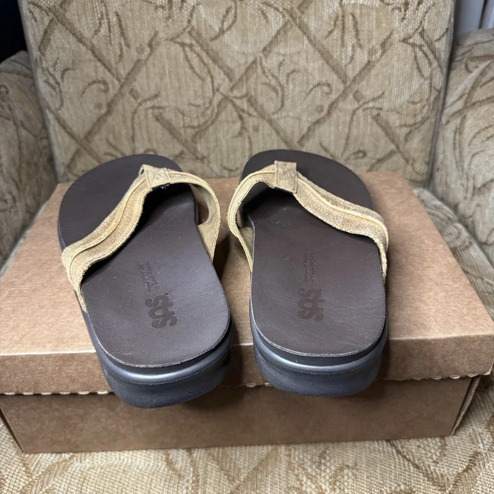 SAS Men's Stampede Thong Sandals In Brown‎ Size 10.5 Wide Excellent
